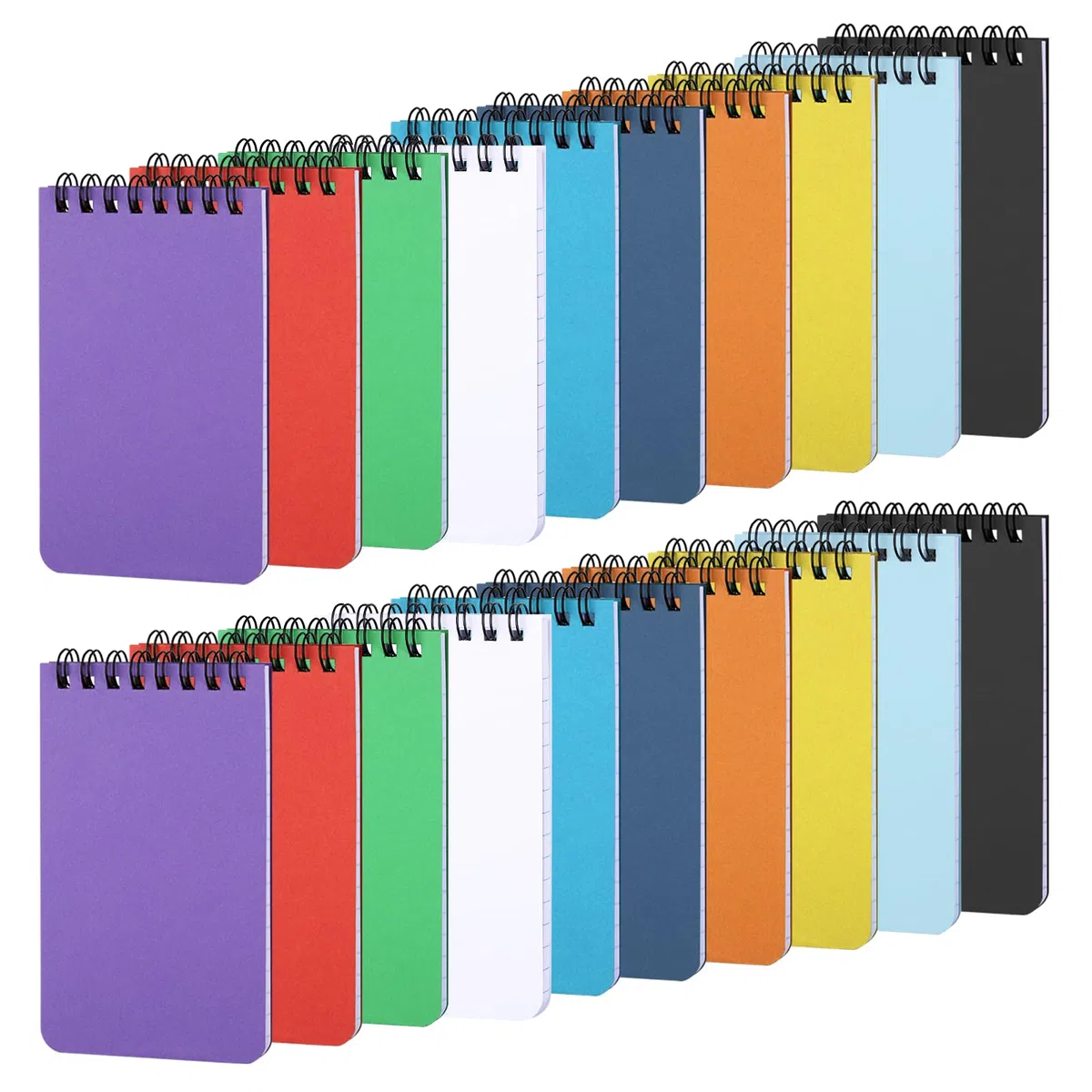 JIANTA Block Notes A7, Taccuino Tascabile, 50 Fogli/20Pack Piccolo Taccuino Spirale Foderato, 10 Colori Taccuini Memo, 3 x 5 Pollici Taccuini Foderati per Ufficio Casa Scuola