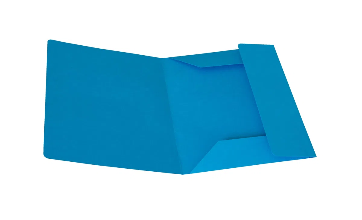Alevar Cartellina 3 Lembi in Cartoncino Bristol 270 gr, Formato 25x34,5 cm, Colore Azzurro, Confezione da 25 Pezzi