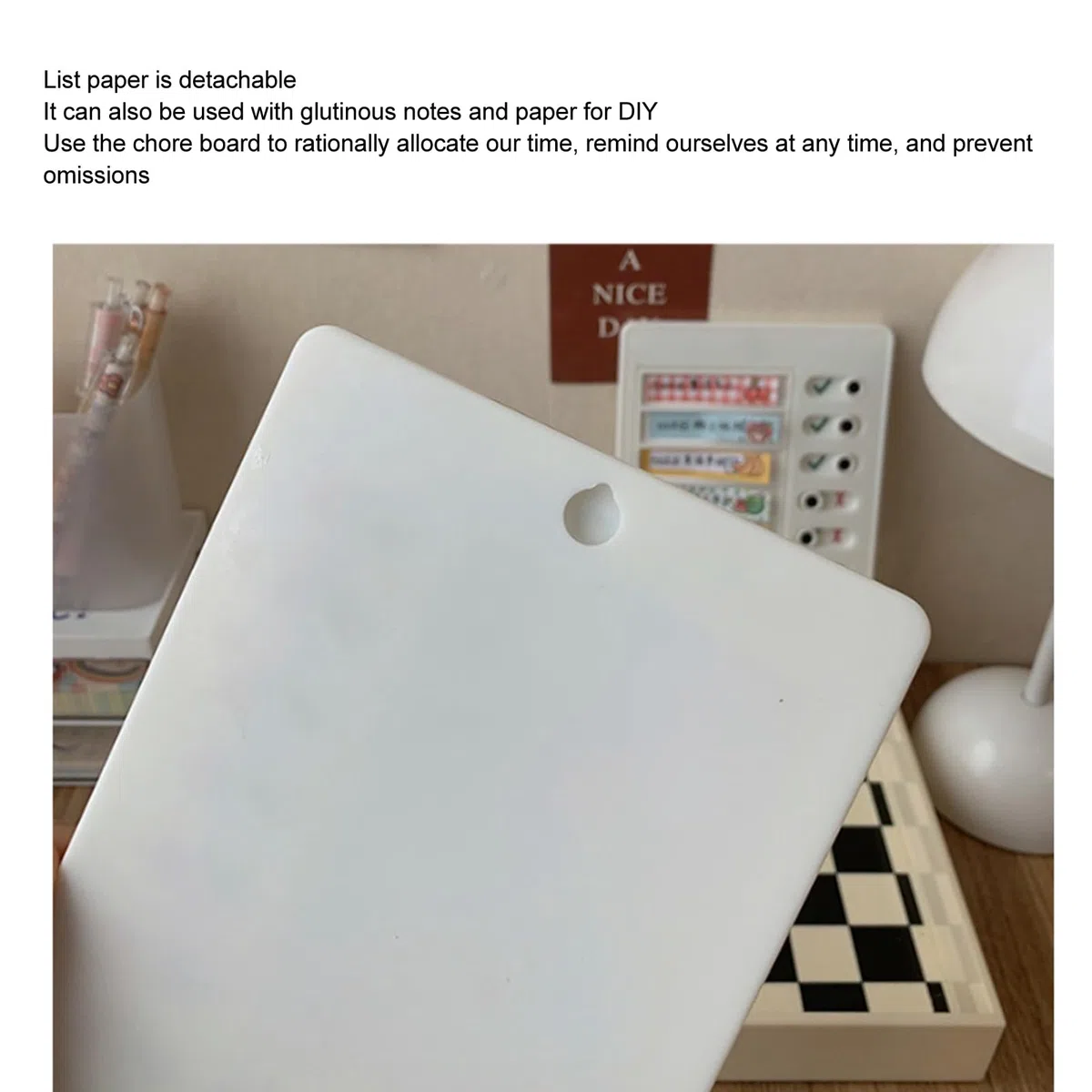 XUMIUZIY Grafico dei Lavori Fai da Te per i Viaggi, Pannello di Controllo Portatile e Riciclabile con Promemoria Staccabile per la Pianificazione Quotidiana (Carta bianca)