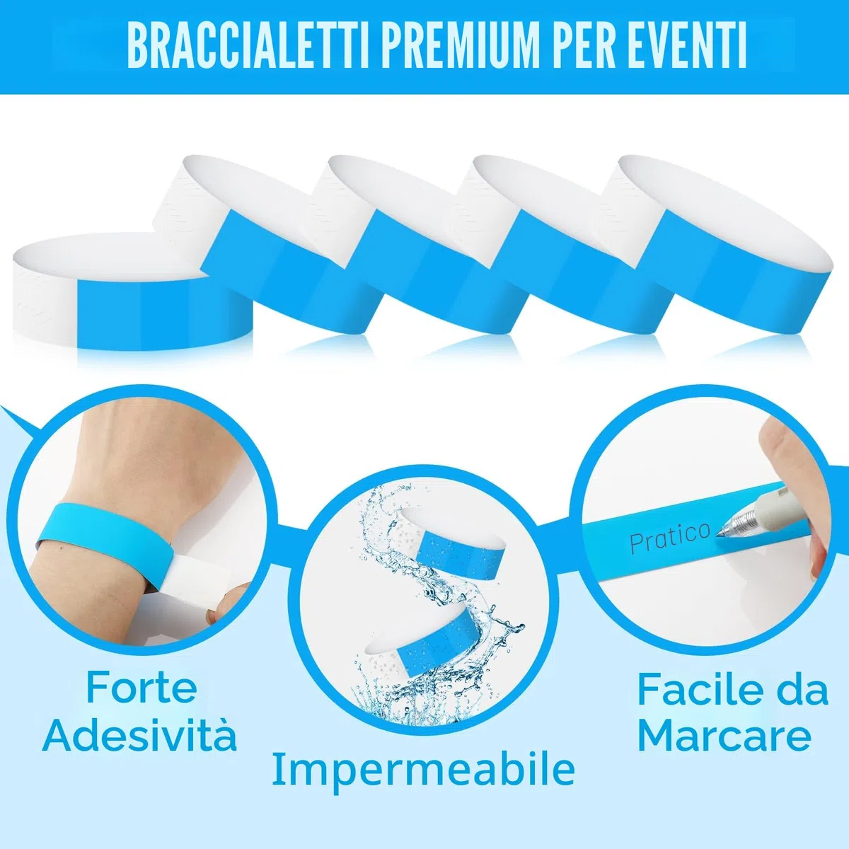 Mkitnvy 600 Pezzi Braccialetti Carta Eventi, Impermeabili Braccialetti Colorati, Braccialetti Discoteca, Braccialetti Identificativi per Festival Feste Musicali Concerti Concorsi - 25×2cm