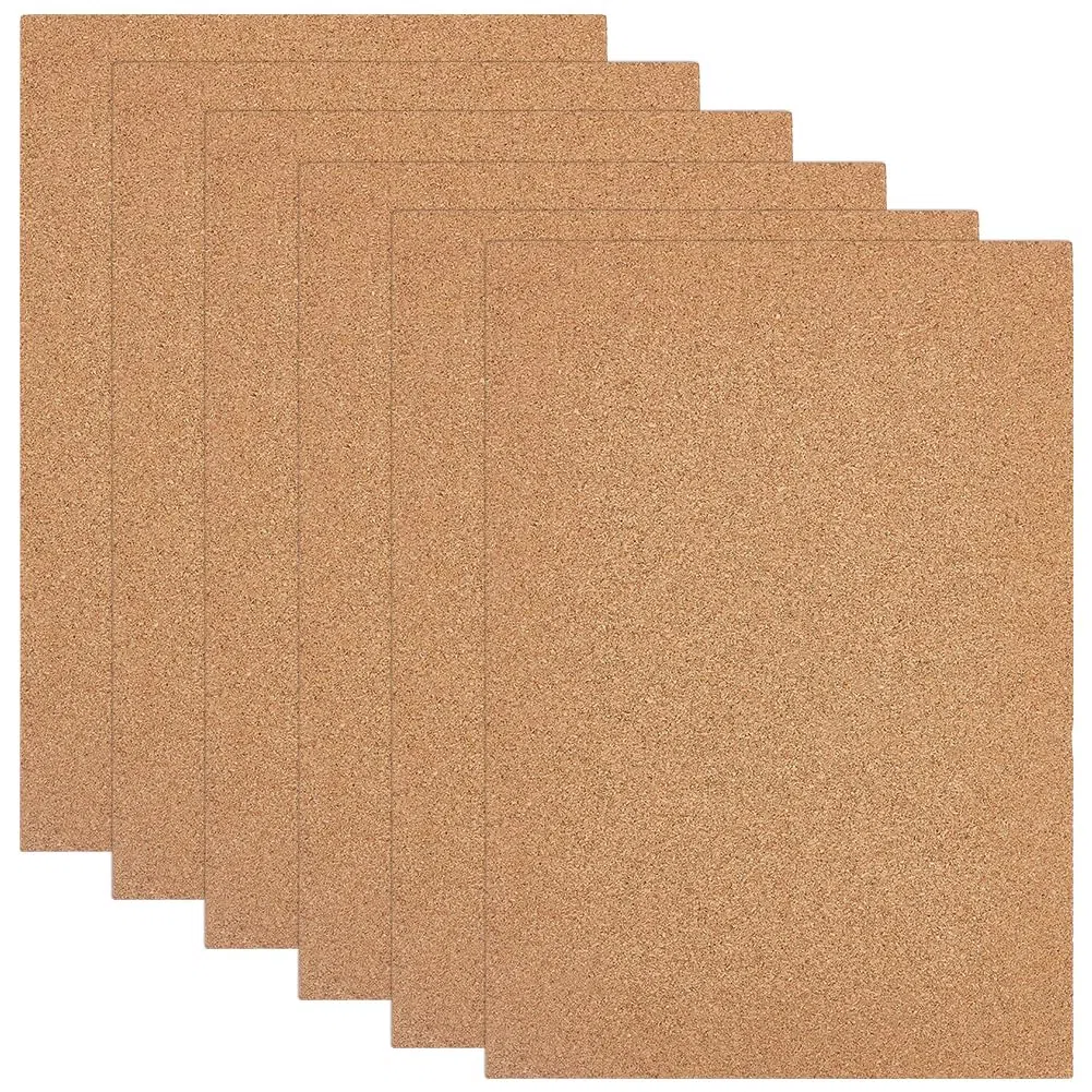 BENECREAT 6 pz Piastrelle Rettangolari In Sughero, Bacheche Quadrate Da 21x30x0.8cm, Bacheca In Sughero per Forniture Espositive per Casa, Scuola e Ufficio