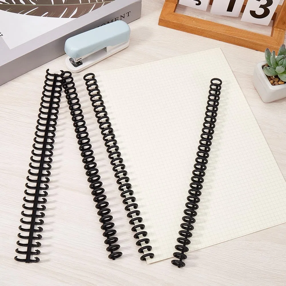 GORGECRAFT 12pz Dorsi di Rilegatura 30 Anelli Bobina di Plastica Nera Macchina Filo Doppia Spirale Rifilabile Rilegatura di Libri Aggiunta di Pagine per Insegnante Studente Documento Quaderno 12mm