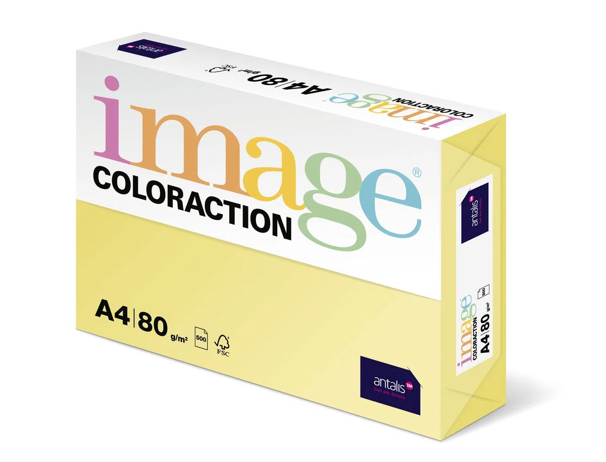 Coloraction Antalis 838A 080S 4 - Carta per fotocopiatrice, formato DIN A4, 80 g/m², colore: Giallo deserto