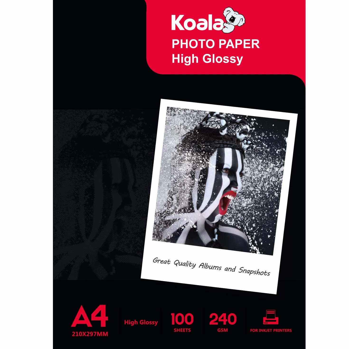 KOALA Heavywight Carta Fotografica per Canon HP Epson stampante a getto d' inchiostro, A4, 210x297mm, 100 fogli, 240 g/m²