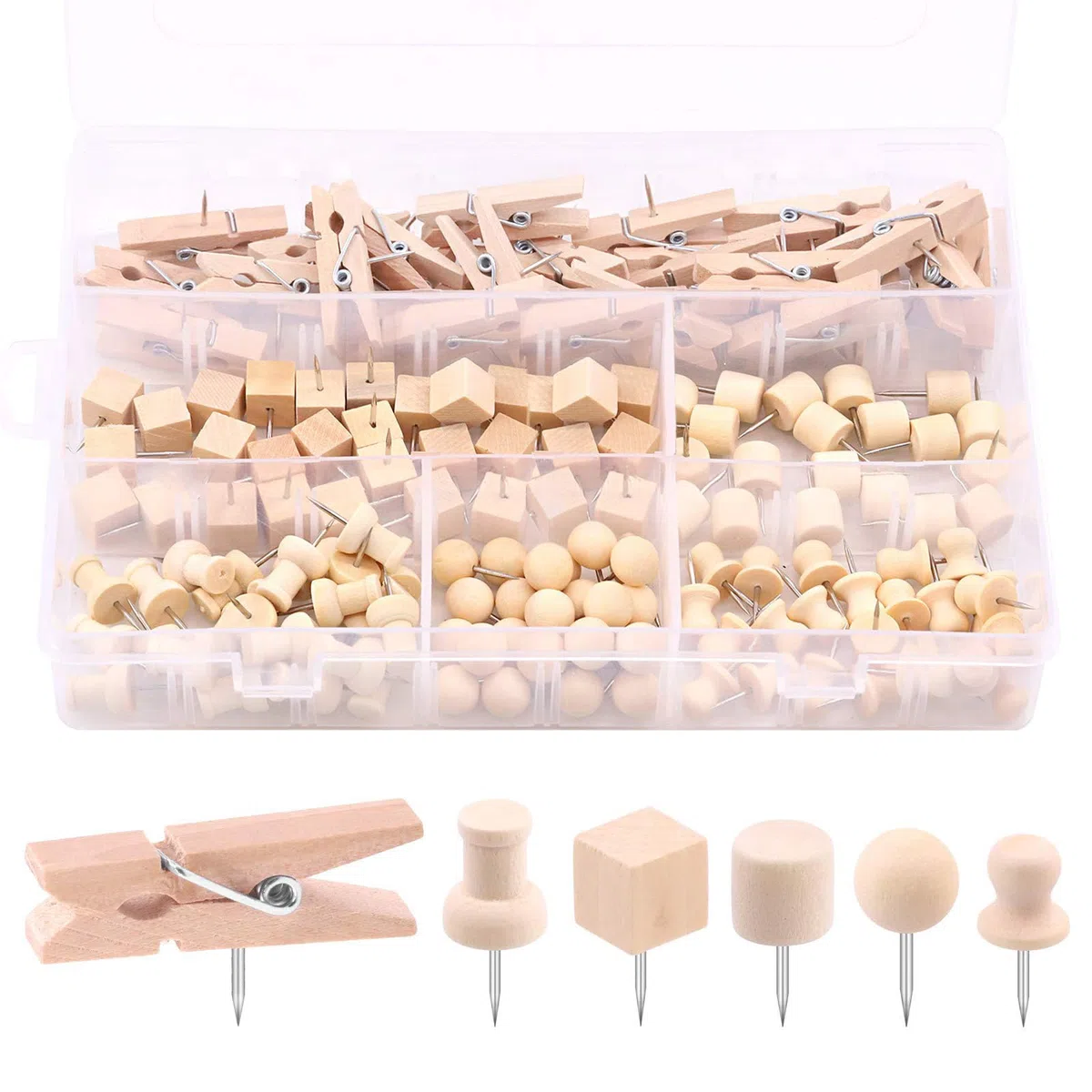 Puntine per Lavagna Sughero - 135 Pezzi - Set di Puntine per Legno con Clip - Puntine da Disegno con Punta in Acciaio - Puntine per Bacheca di Sughero Foto Home Office