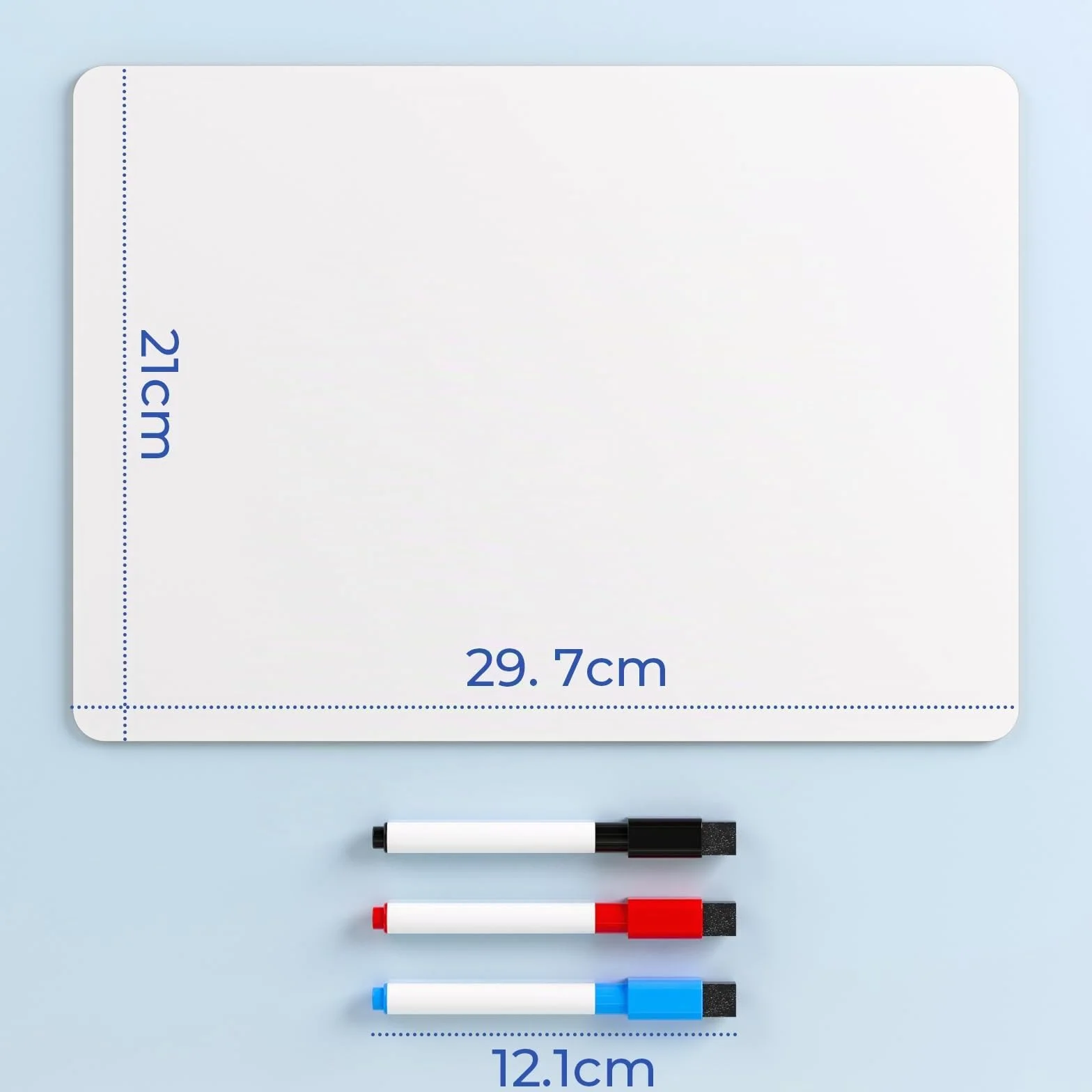 Nicpro Lavagna Cancellabile 22 x 30 cm, A4 Piccola Lavagna Bianche Con 3 Pennarello Per Disegno, Scuola, Casa, Ufficio - Doppia Faccia Mini Lavagna