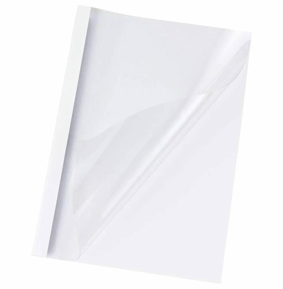 10 cartelle per rilegatura termica, formato A4, 15 mm, per 150 fogli, colore: bianco