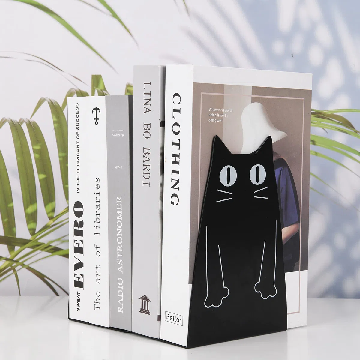 Hisredsun Fermalibri in metallo a forma di gatto carino, set di 2 fermalibri per libro, in metallo, fermalibri grandi fermalibri per ufficio