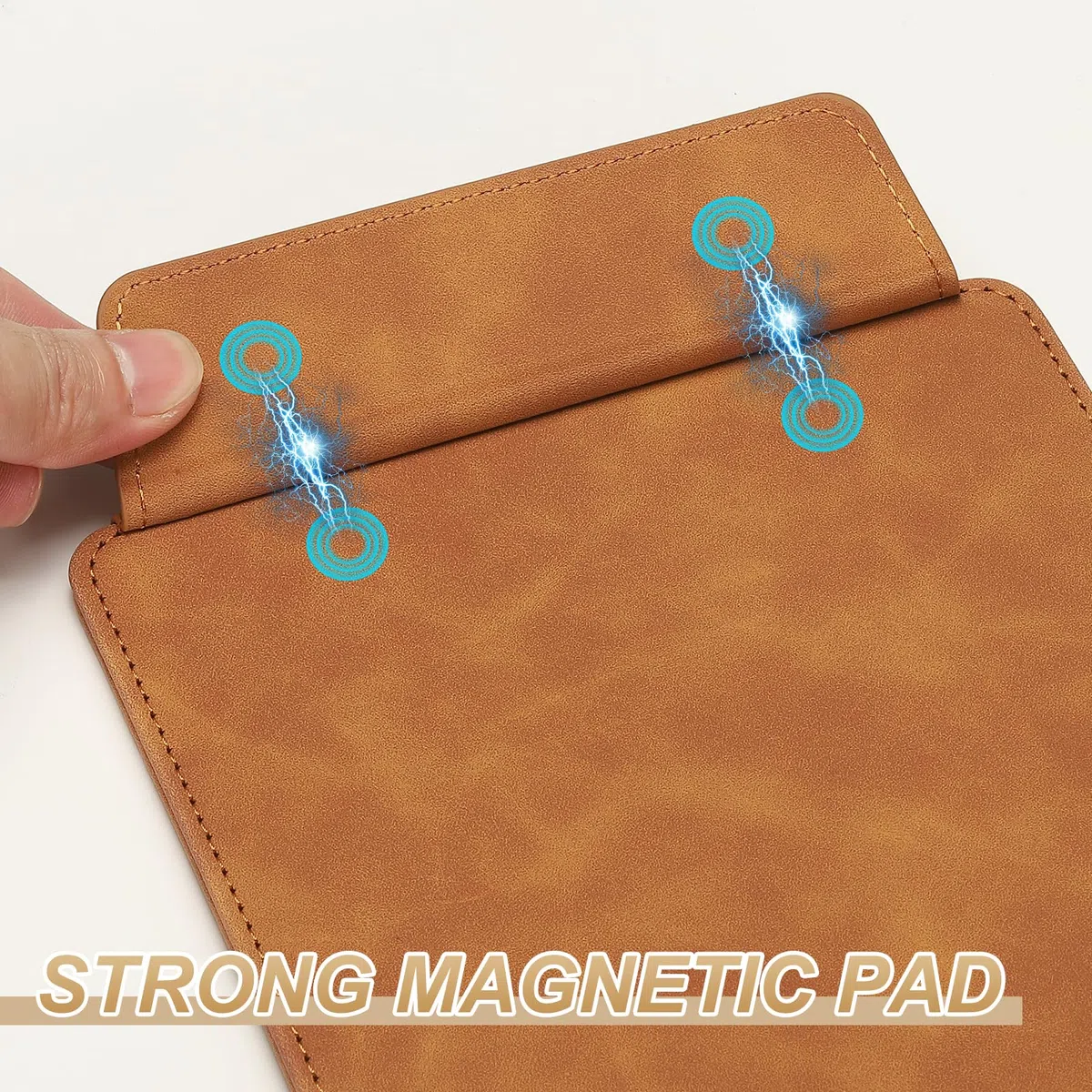 PATIKIL A5 Portablocco In Pelle PU, 6"x10" Cartelletta Magnetica Per Ufficio Con Portapenne, Organizzatore Per Documenti, Tavoletta Per Scrittura, Marrone