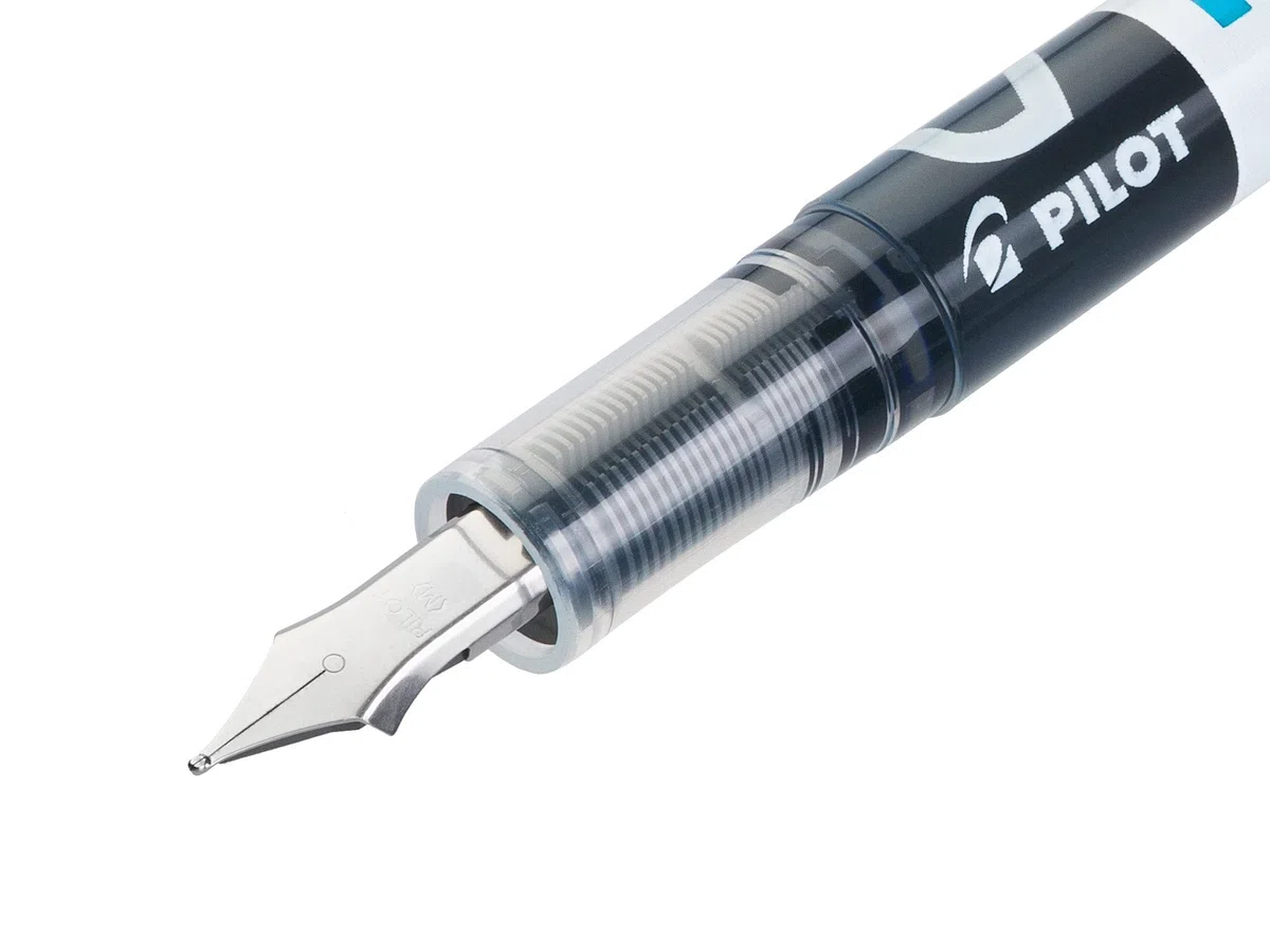 PILOT V PEN - Penna stilografica cancellabile usa e getta, punta da 0,6 mm, tratto medio, confezione da 3, inchiostro nero, blu e viola