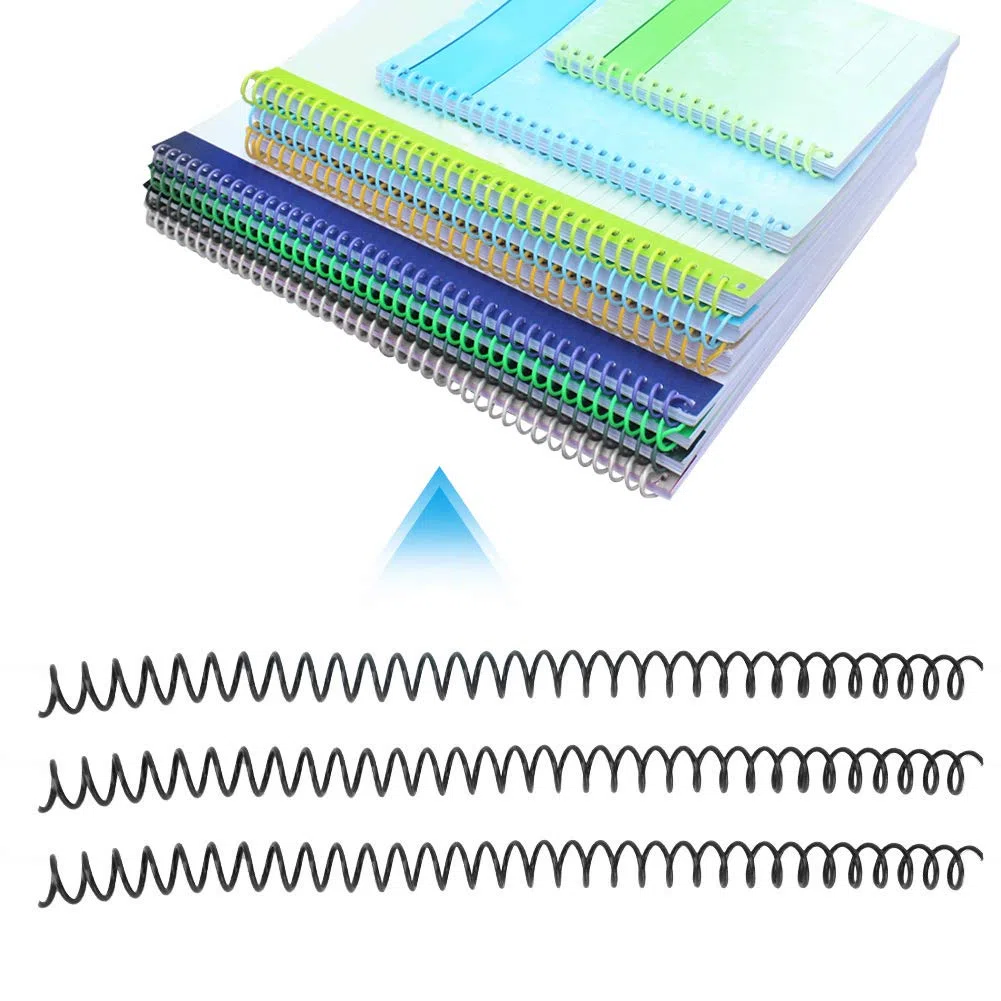 Anelli a Spirale a Molla 20 Pezzi Plastici per Rilegatura Anello di Rilegatura in Plastica per Fogli A4 a Fogli Mobili 30 Fori per Album per Notebook(11mm * 30 Buche Nere 20 Strisce)