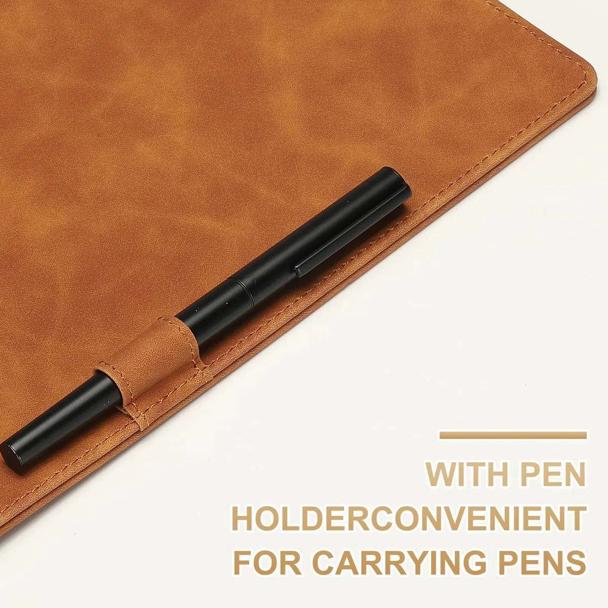 PATIKIL A5 Portablocco In Pelle PU, 6"x10" Cartelletta Magnetica Per Ufficio Con Portapenne, Organizzatore Per Documenti, Tavoletta Per Scrittura, Marrone