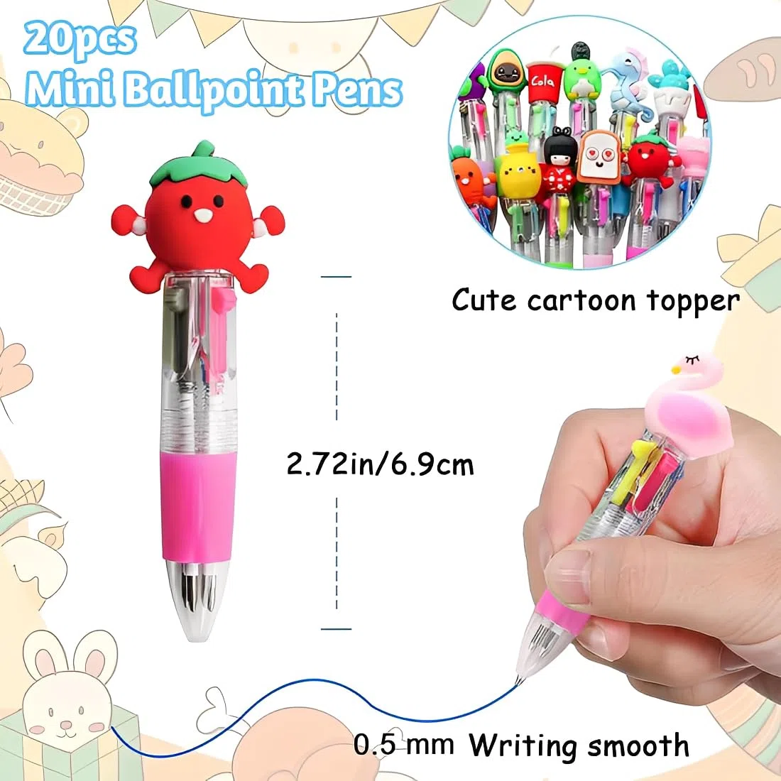 20 Penne Multicolore e Penna Multicolore Ideali per Compleanni, Feste, Regali e Gadget