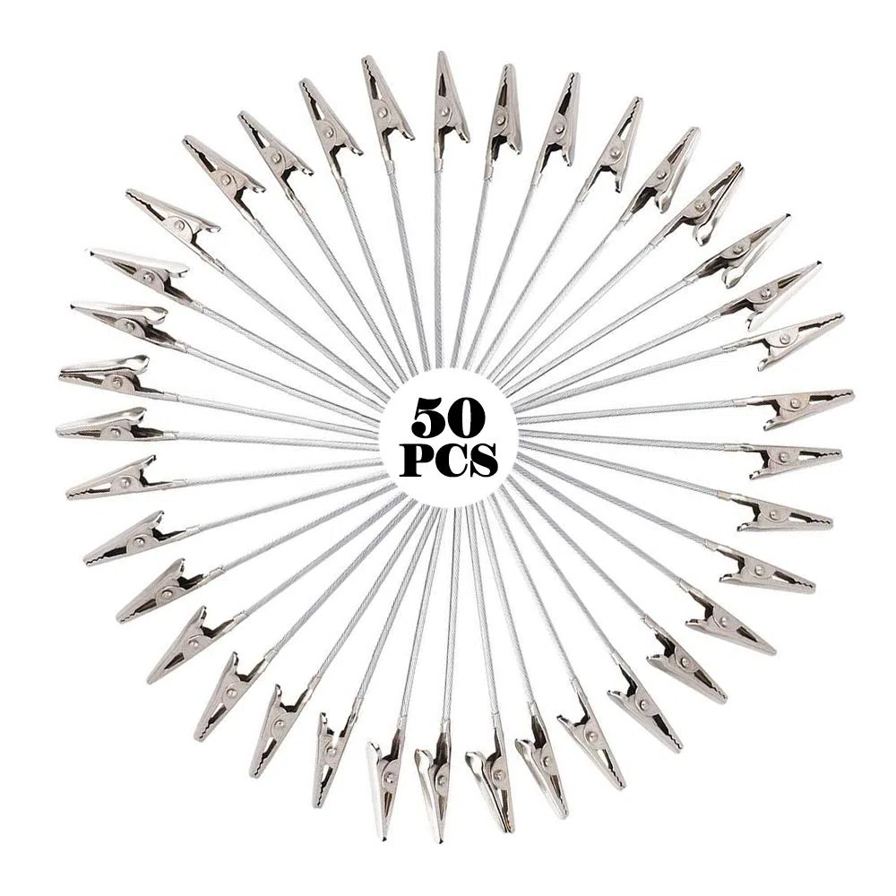 50 clip per foto di Alligatore, pinze a coccodrillo in filo metallico, per note fotografiche, memo clip, argilla, torta, accessori decorazione, decorazione della casa