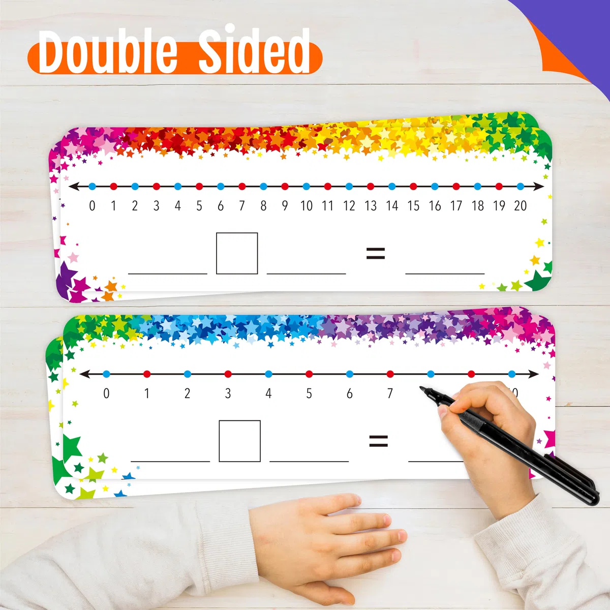 26 PCS Lavagne Cancellabili a Secco con Linee dei Numeri, Lavagna a Doppia Faccia Scrivibile e Cancellabile - 0-10 su un Lato & 0-20 sull'Altro Lato Lavagna Bianca per Matematica per Aula e Casa