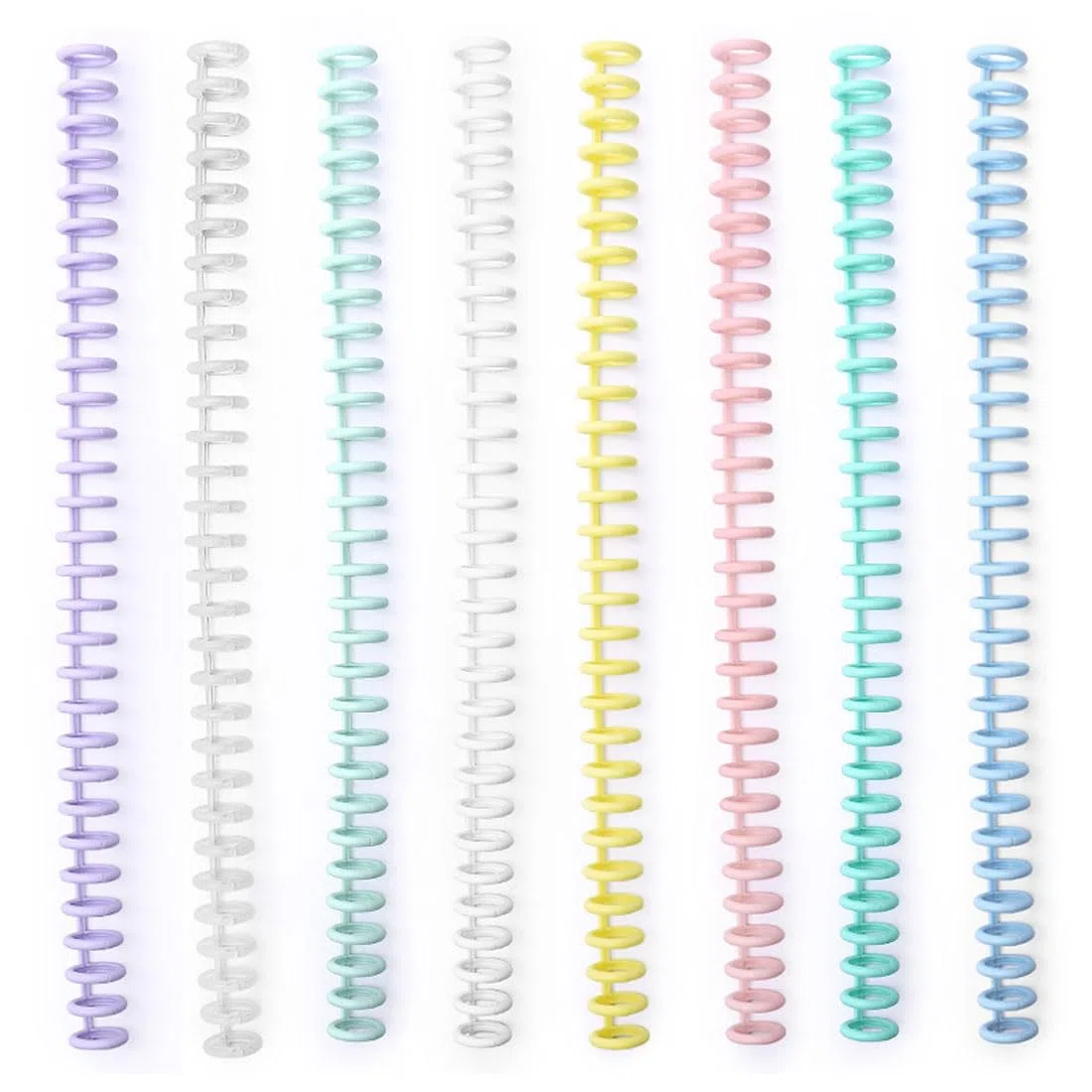 8 PCS Plastica a 30 Fori Cartelline a Fogli Sciolti Anello di Rilegatura Spine Pettini 80 Fogli capacità per Fai Te Carta Taccuino Album Ufficio Materiale Scolastico(8 Colore,Apertura 1,2 cm)