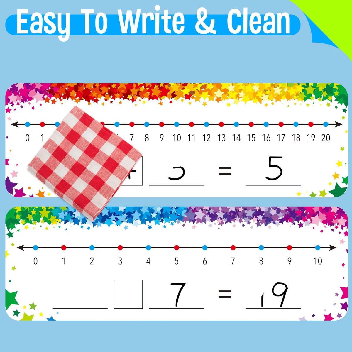 26 PCS Lavagne Cancellabili a Secco con Linee dei Numeri, Lavagna a Doppia Faccia Scrivibile e Cancellabile - 0-10 su un Lato & 0-20 sull'Altro Lato Lavagna Bianca per Matematica per Aula e Casa