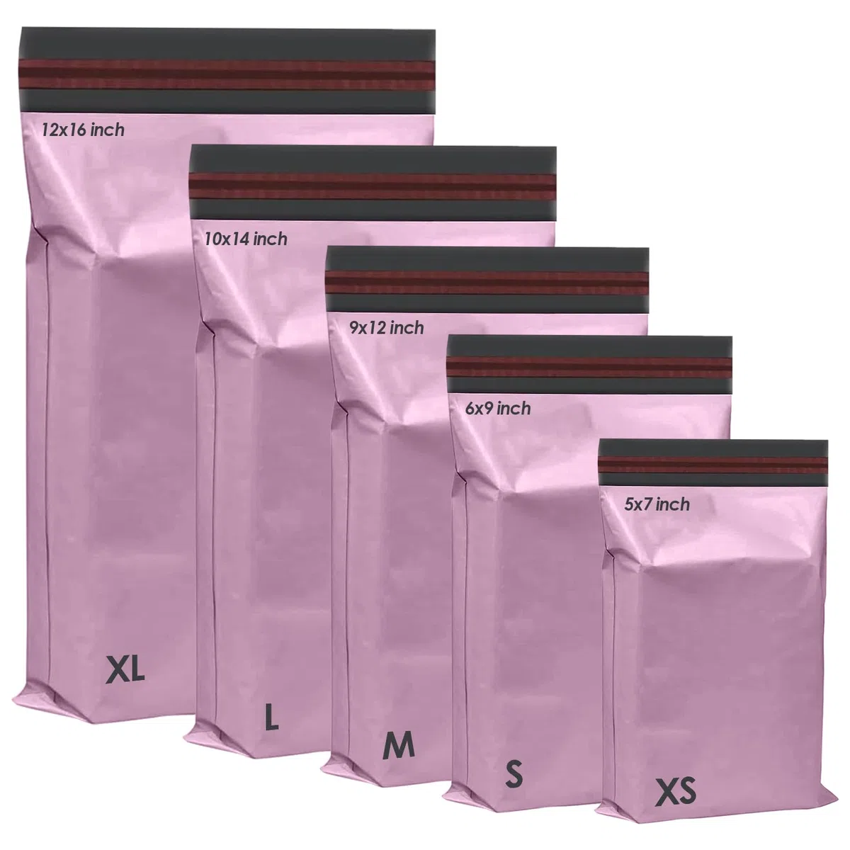 125 buste postali autosigillanti assortite rosa in 5 misure 25 da ogni iSOUL extra small a large imballaggio postale assortiti postali spedizione spedizione pacchi sacchetti