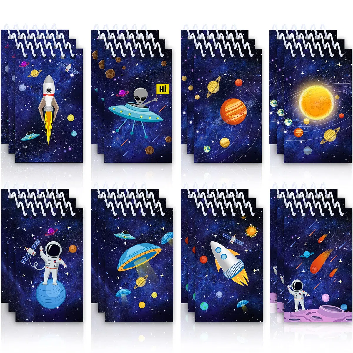 24 Pezzi Mini Blocchetti per Appunti della Galassia dello Spazio Esterno, Quaderni di Scienza Astronauta Razzo a Spirale Piccoli Quaderni Fornitura di Ricompense per Insegnanti in Classe