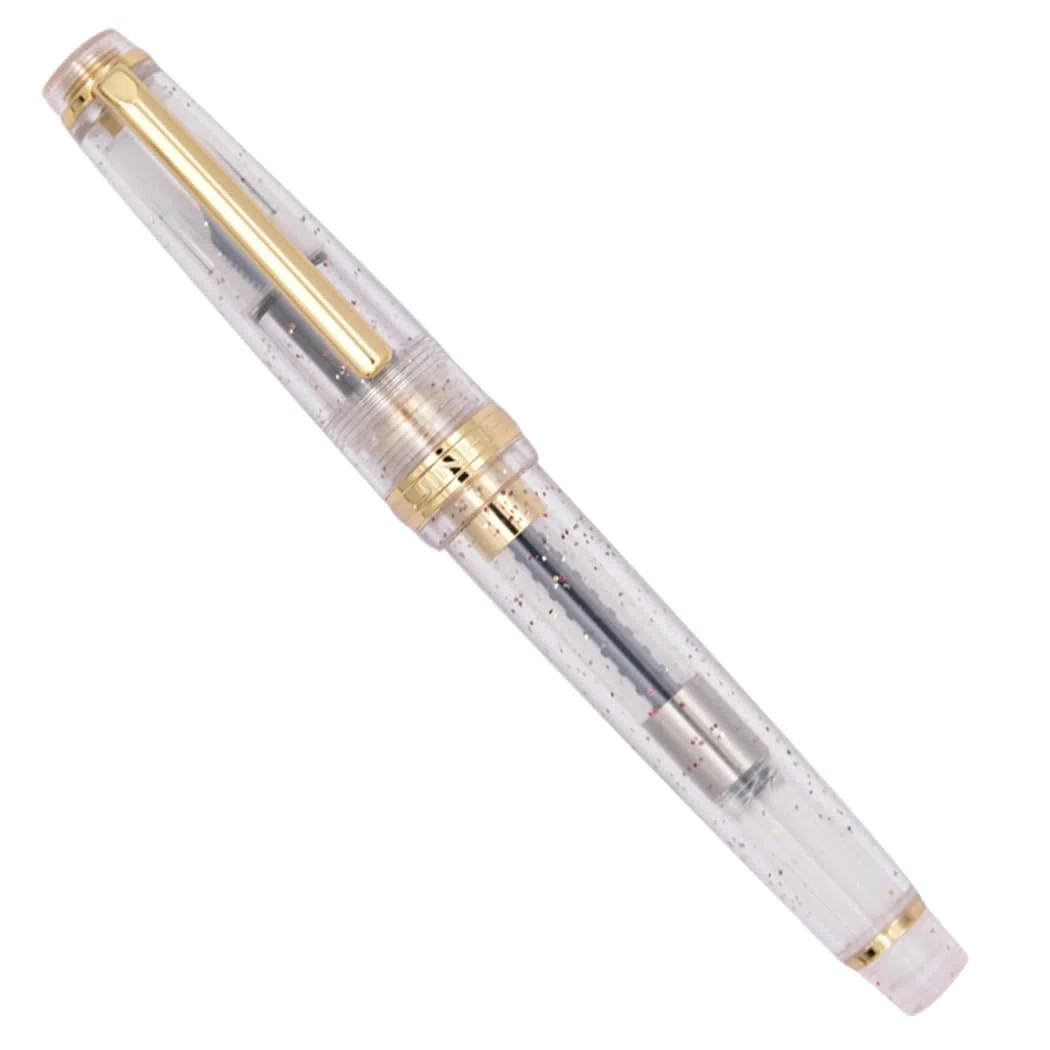 3 PZ Jinhao 82 Penna Stilografica Acrilico Bianco, Rosso e Marrone, Pennino Fine Iridio Finiture in Oro con Set di Convertitori