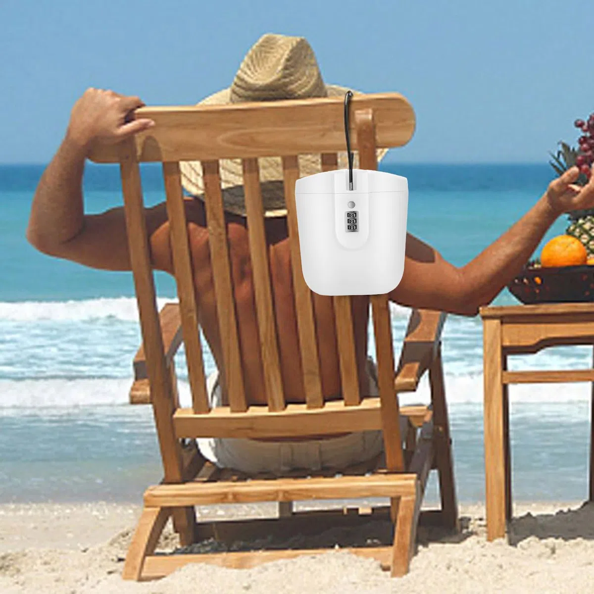 Scatola con lucchetto da spiaggia, Armadietto Da Spiaggia Portatile Scatola Da Viaggio Portatile Borsa Di Sicurezza Caso di sicurezza Proteggi I Tuoi Effetti, 2L