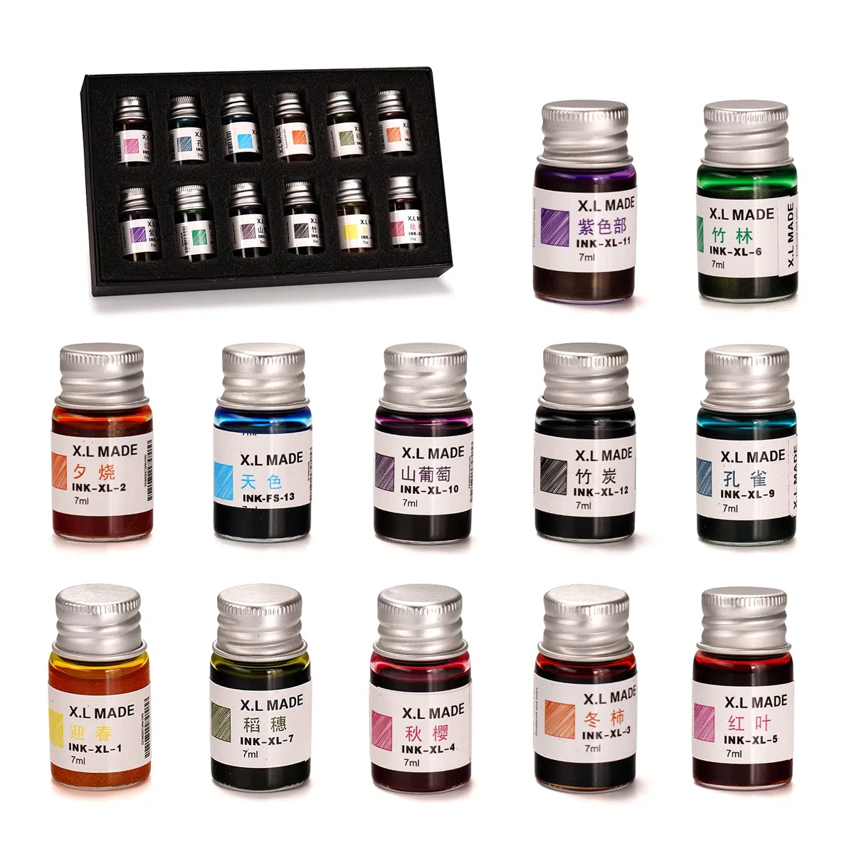 Inchiostri da disegno, inchiostri per calligrafia, set di 12 penne colorate per scrivere, disegnare, ideali per regali.