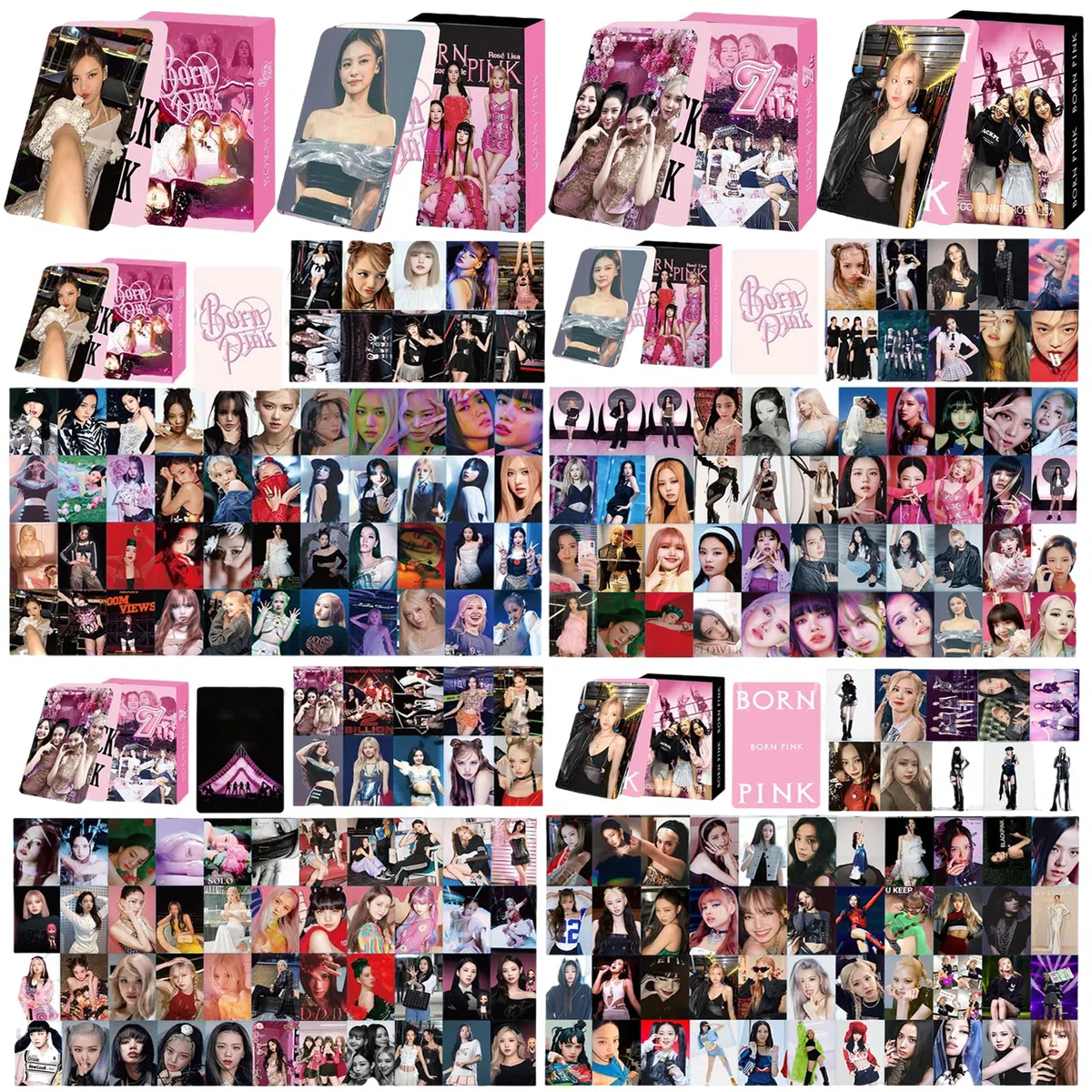 BP Photocards,4Pack/220 Pezzi BP Cards,BP Photobook,Kpop Black-Pink Cartoline Fotografiche Regalo per Fans