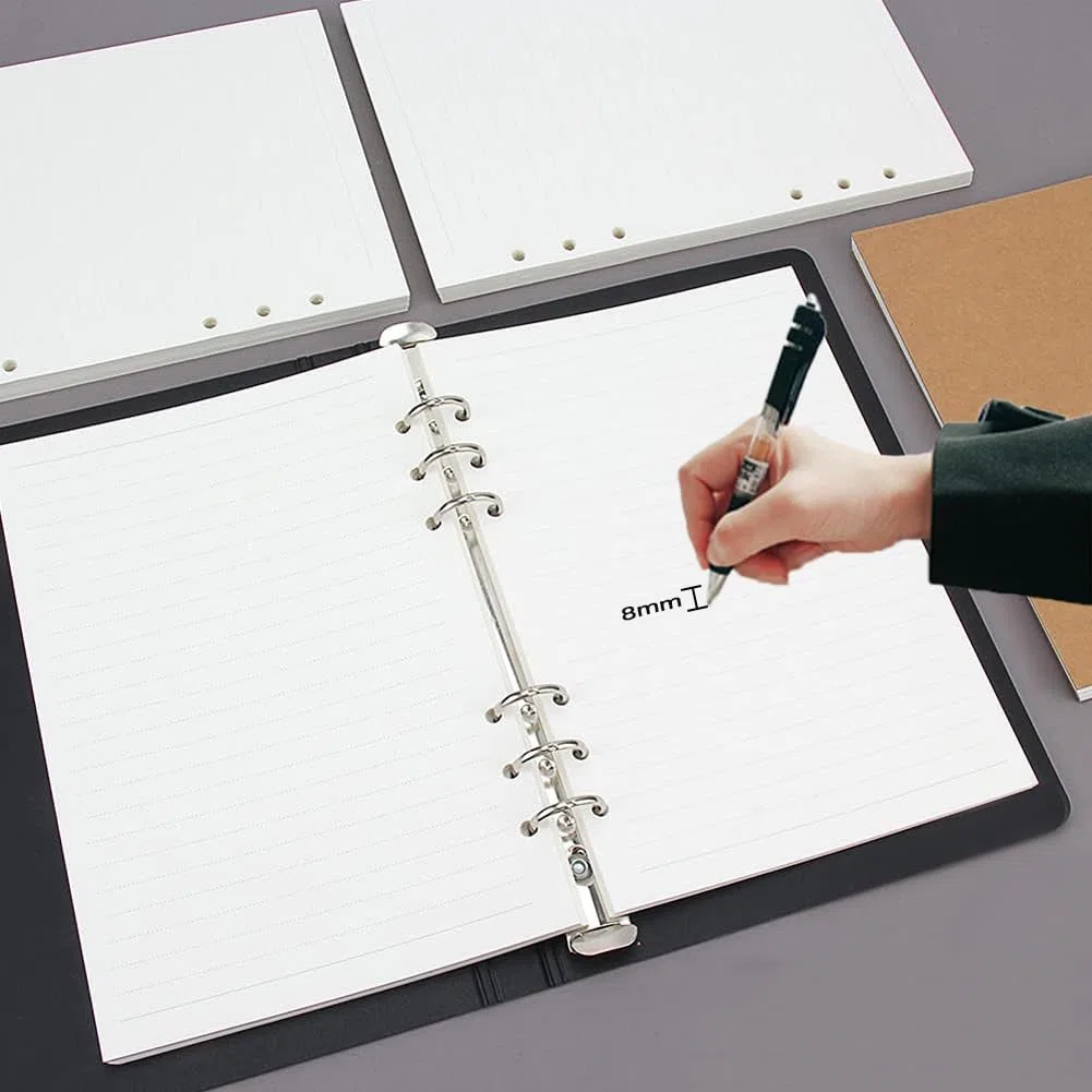 6 Confezioni Fogli A5 con Buchi Carta a Righe a 6 Fori Ricarica di Carta 270 Fogli/540 Pagine per Raccoglitore ad Anelli A5 Quaderno Diario Fogli a Righe