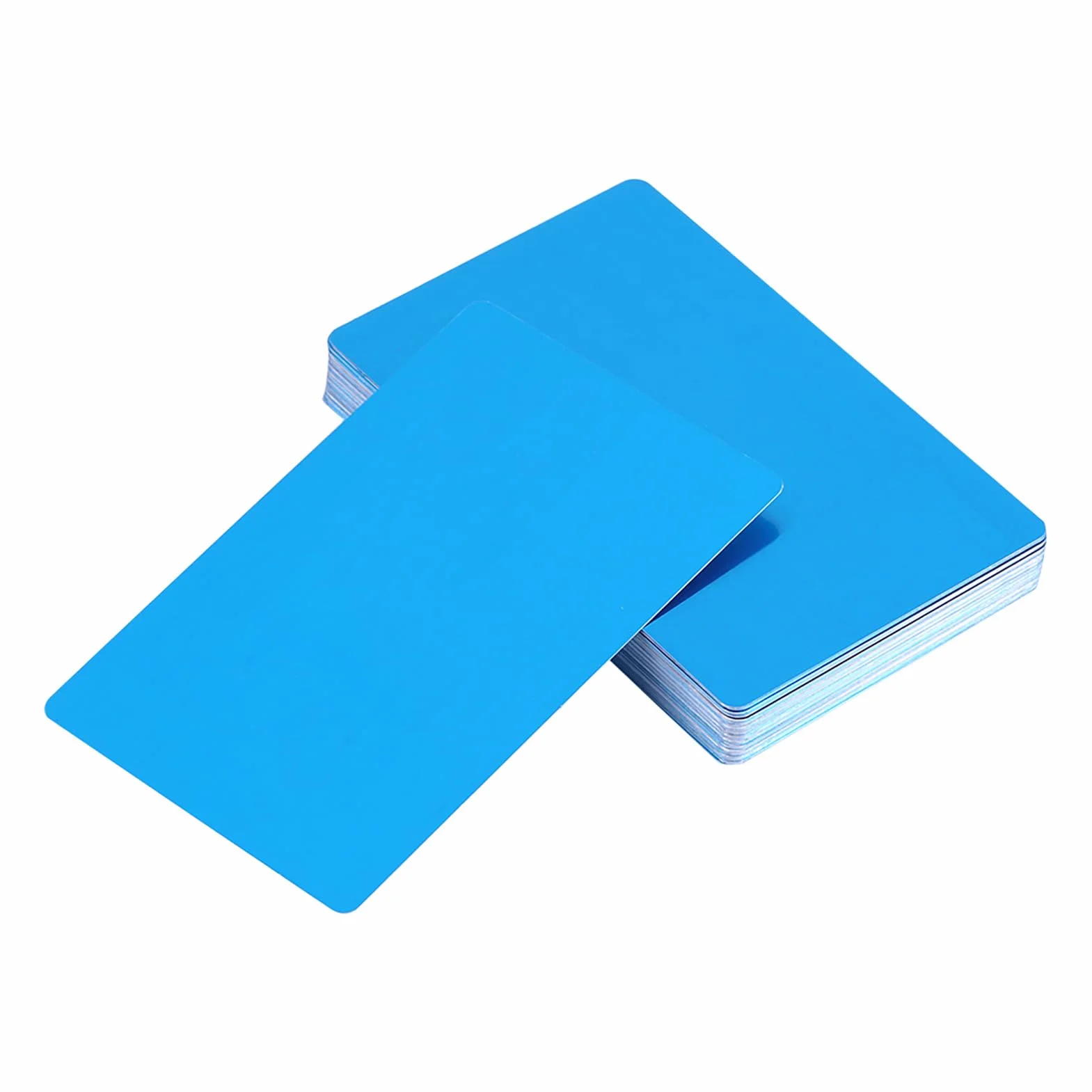 Biglietti da visita in metallo, 50pcs biglietti da visita piastra vuota laser biglietti da visita in metallo piastra in alluminio incisa piastra incisione metallo fogli(blu)