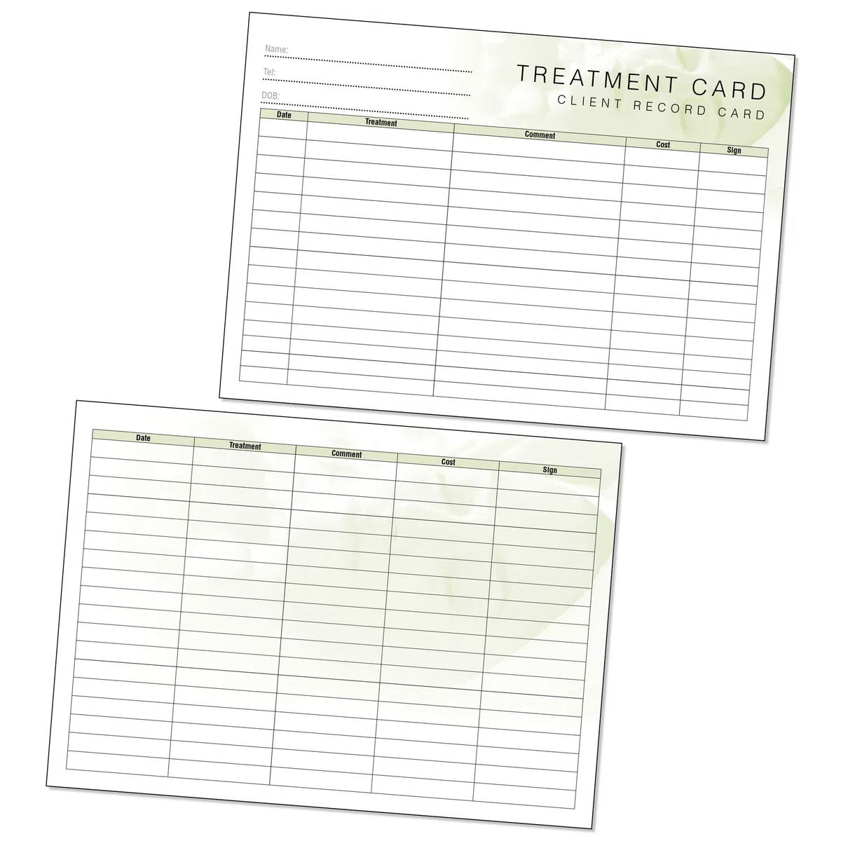 Generic Treatment - Cartoncini aggiuntivi per unghie, bellezza, capelli o massaggi, formato A5, confezione da 50