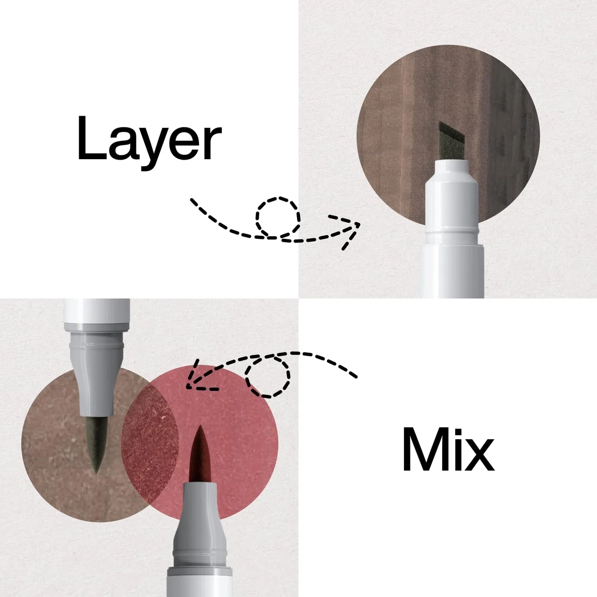 Copic Ciao LAYER & MIX - Set di pennarelli caldi con 3 diversi colori, evidenziatore layout con una punta media e una spazzola