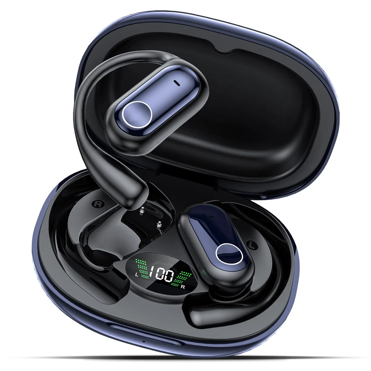 Cuffie Traduzione, 3 in 1 Auricolari Traduttori Istantanei tempo reale in 150 lingue/Musica/Chiamate, Bluetooth 5.4 con gancio auricolare per palestra/viaggi/lavoro (iOS/Android)