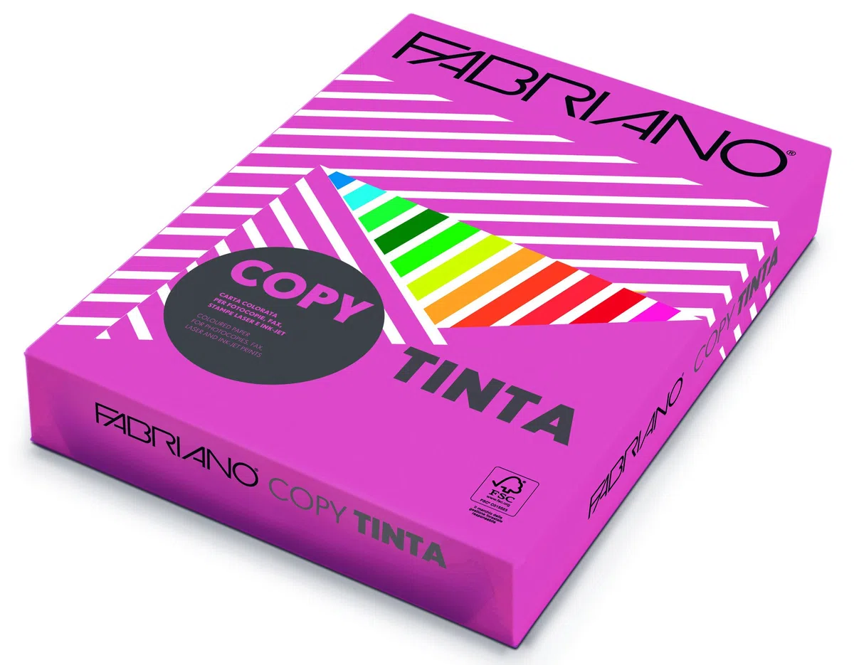 Carta in risma colorata Fabriano 500 fogli A4 80gr fucsia [68621297]