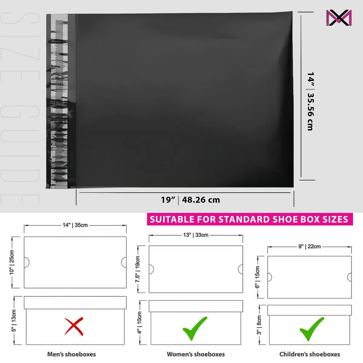 Buste postali per vestiti, confezione da 20, colore nero, 35,6 x 48,3 cm, per spedire vestiti, autosigillanti, resistenti agli strappi