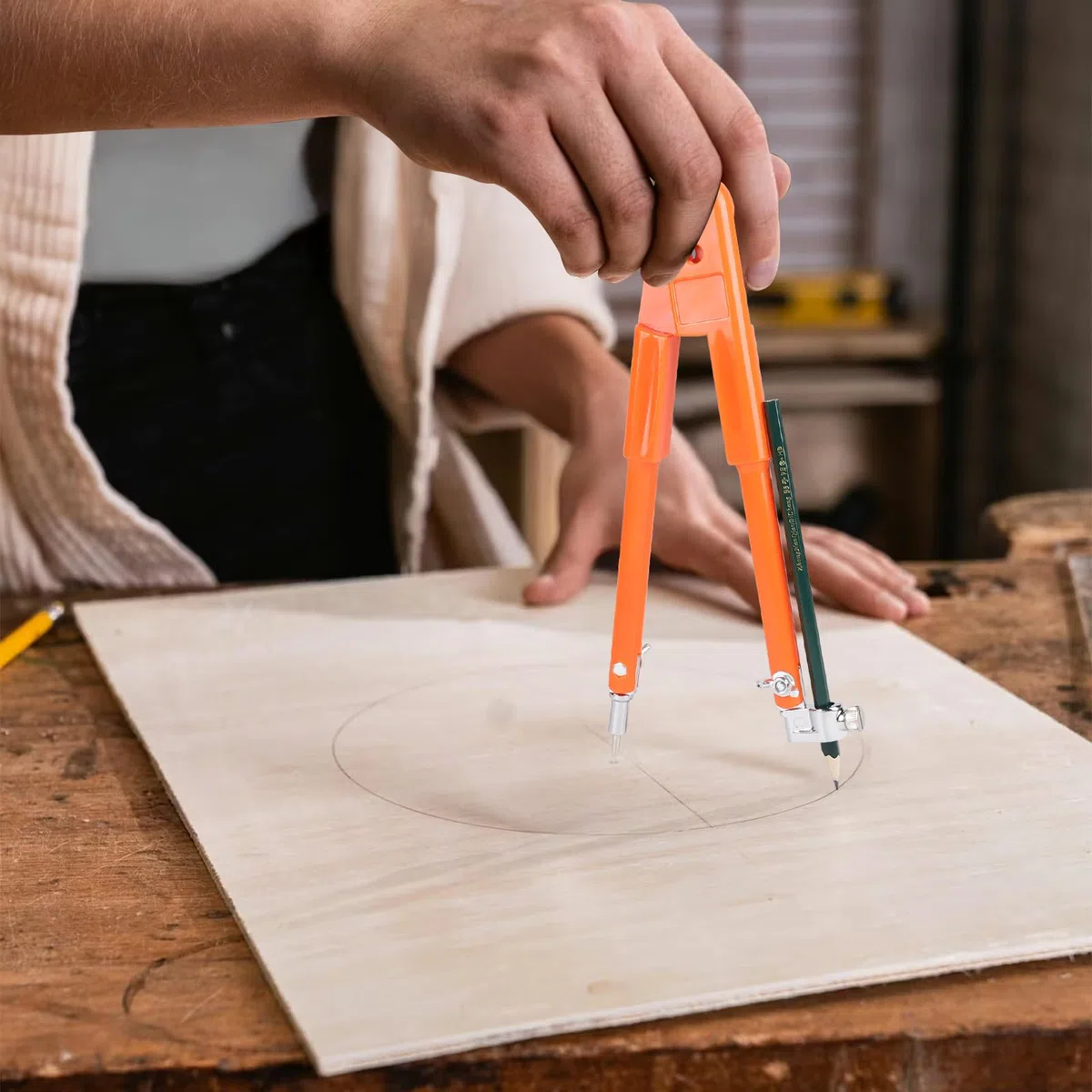 LALAGO Compasso Professionale per Falegname Grande 250mm, Compasso da Carpentiere con Matita, Compasso Leggero Matita per Tracciare e Segnare per Marcatura Lavorazione del Legno per Disegnare