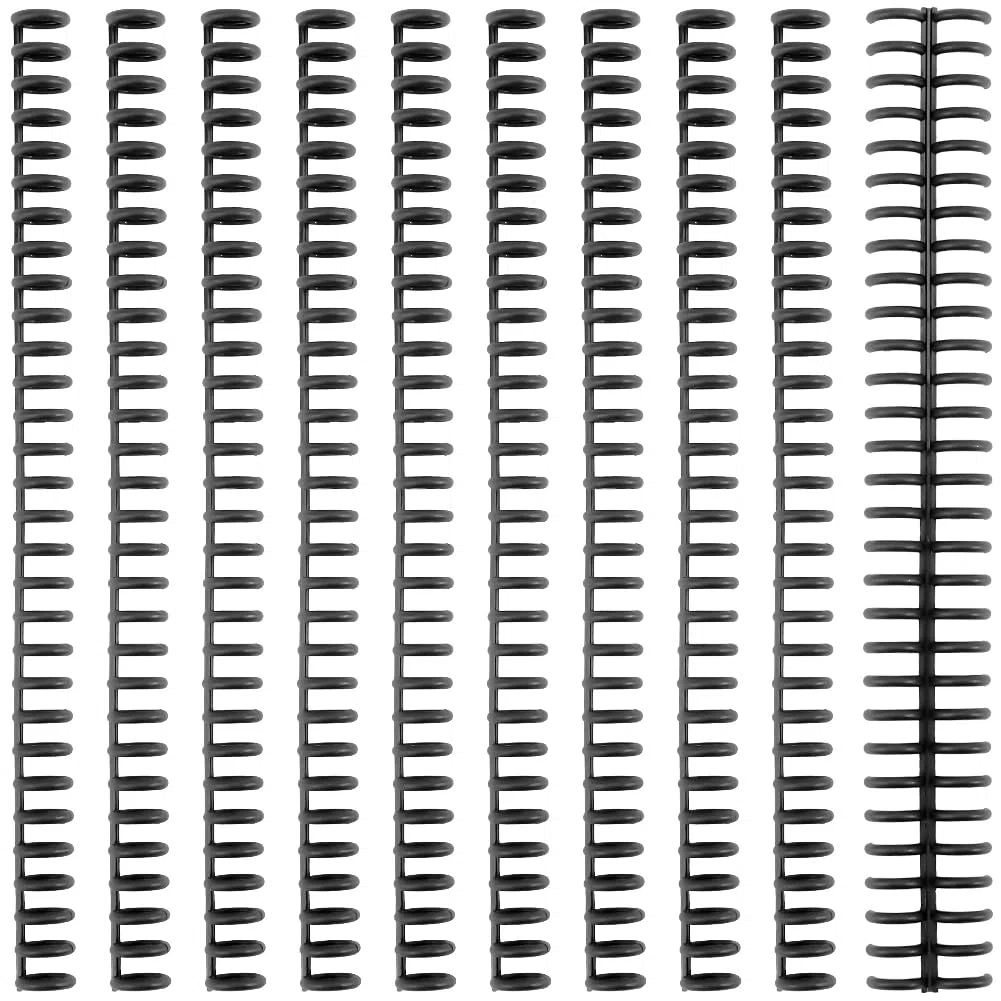 GORGECRAFT 12pz Dorsi di Rilegatura 30 Anelli Bobina di Plastica Nera Macchina Filo Doppia Spirale Rifilabile Rilegatura di Libri Aggiunta di Pagine per Insegnante Studente Documento Quaderno 12mm