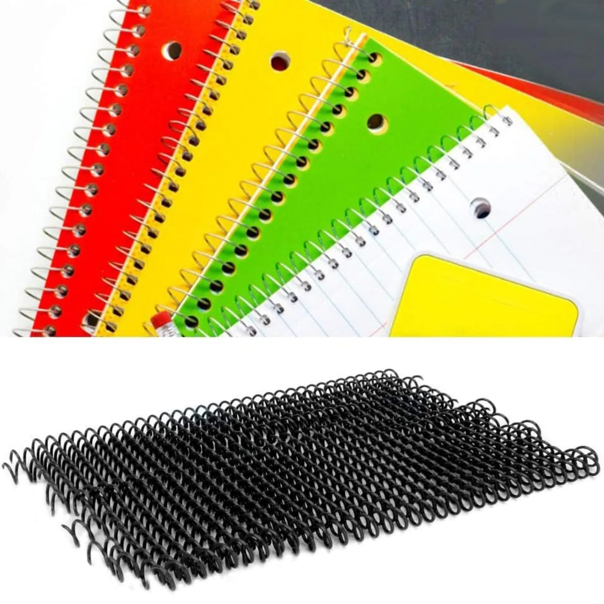 Anelli a Spirale a Molla 20 Pezzi Plastici per Rilegatura Anello di Rilegatura in Plastica per Fogli A4 a Fogli Mobili 30 Fori per Album per Notebook(11mm * 30 Buche Nere 20 Strisce)