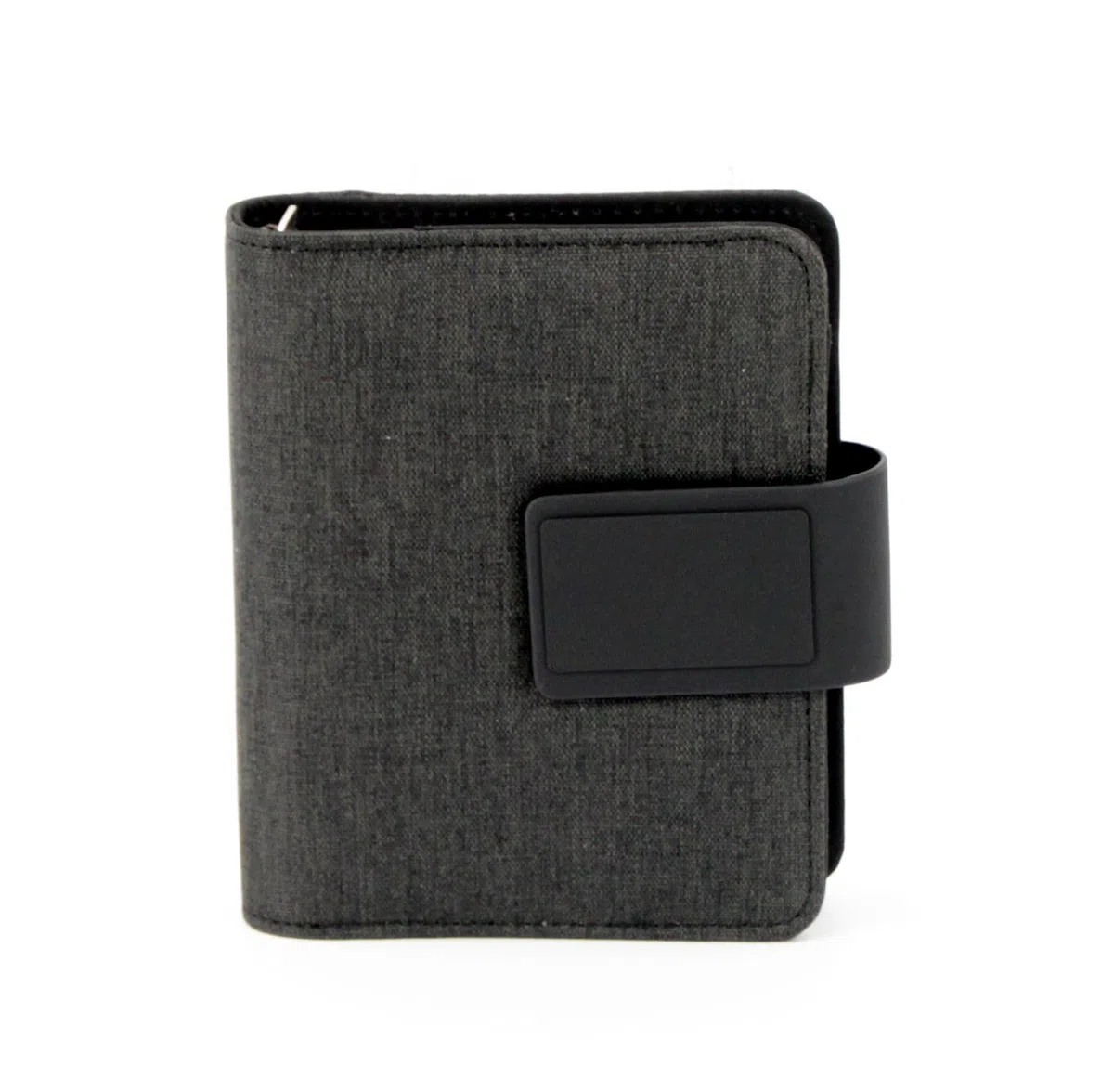 17300 - Agenda A7 RPET CEBU, in PET riciclato, calendario, agenda, 3 lingue, chiusura magnetica, passante per penna, scomparti per biglietti da visita, ca. 11,5 x 14 x 3 cm, grigio