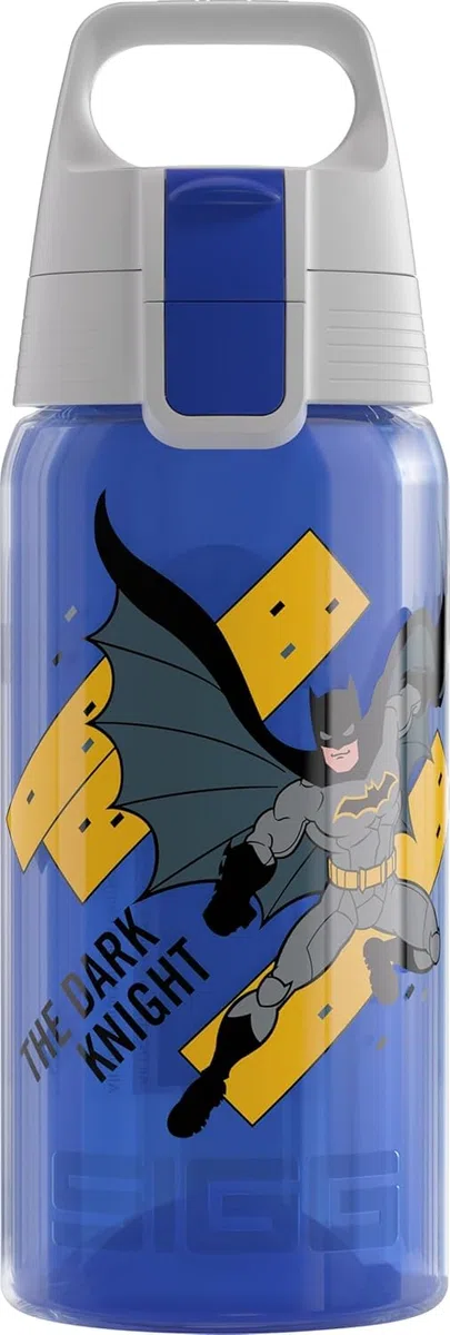 SIGG - Borraccia per bambini - Viva One - Batman - Adatto per bevande gassate - A prova di perdite - Lavabile in lavastoviglie - Senza BPA - Sport e scuola - Blu - 0,5L
